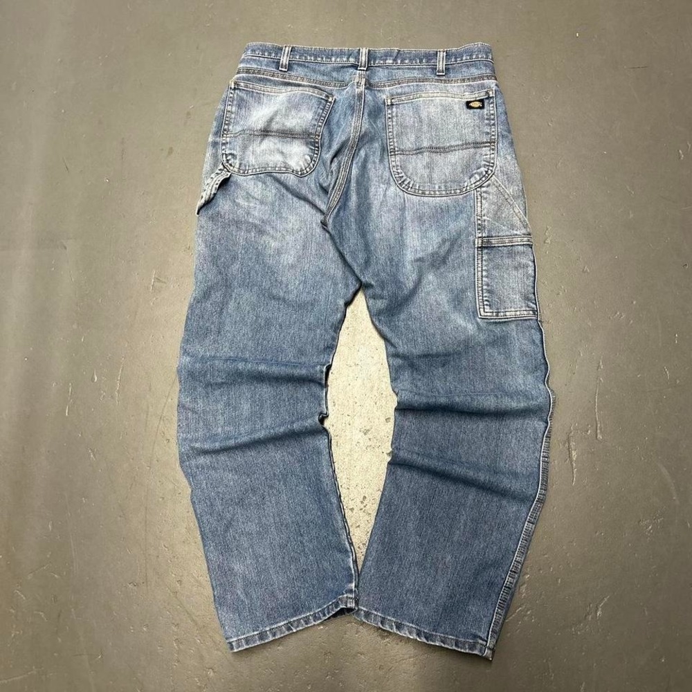 Vintage Y2K Dickies relaxed fit straight leg light wash distressed denim jeans